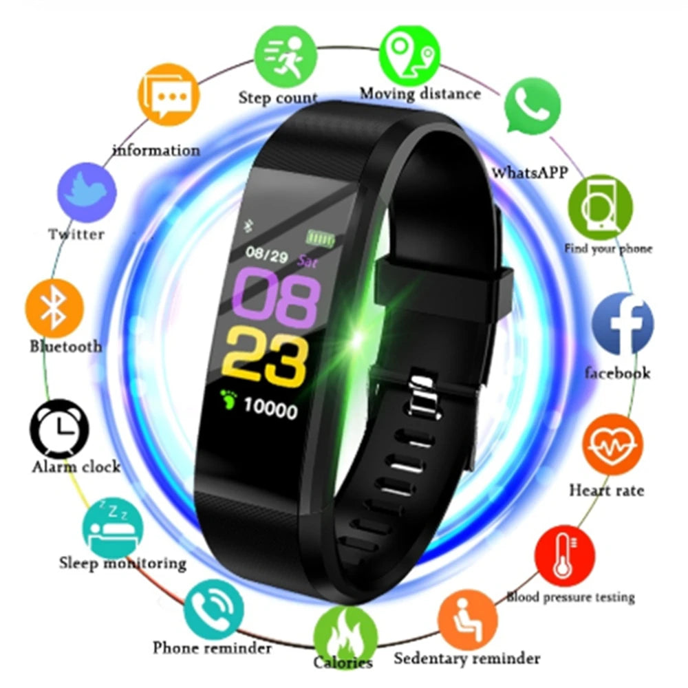 For Fitbit LCD Smartband Watch Fitness Tracke Heart Rate Blood Pressure