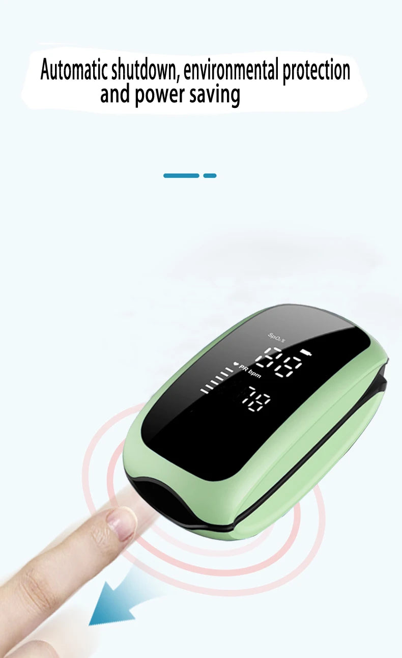 Recharge Finger Pulse Oximeter SpO2 Blood Oxygen Saturation Monitor