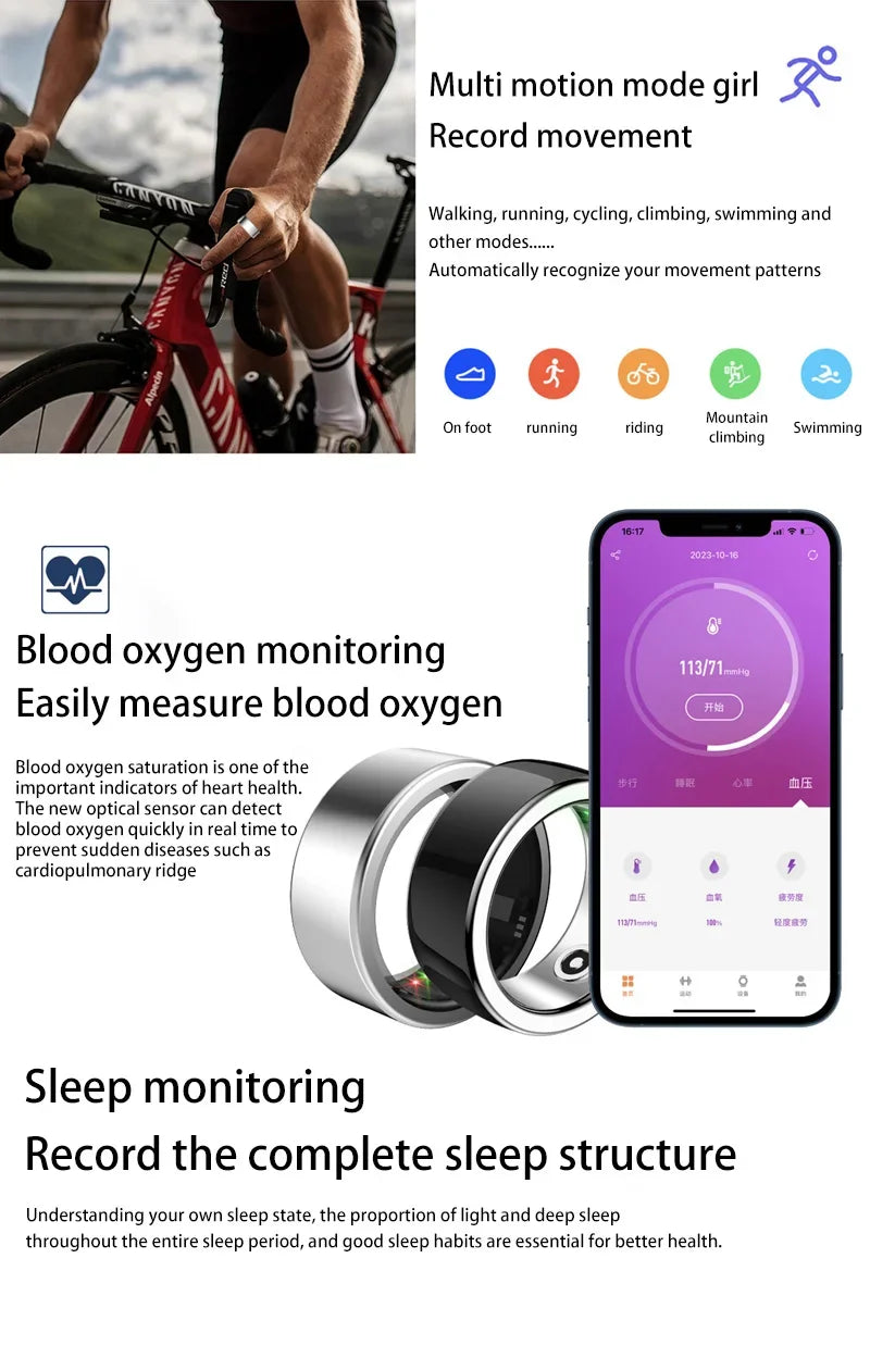 XIAOMI Smart Ring Bluetooth Health Monitoring Blood Oxygen Sleep Heart Rate