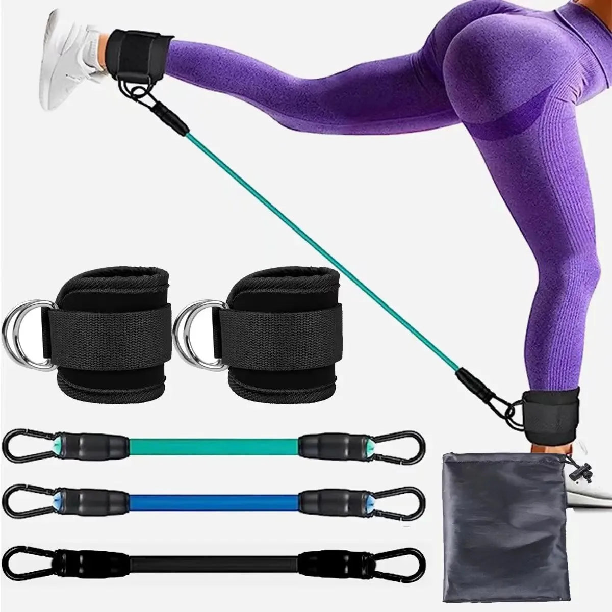 Ankle Strap Resistance Bands Hip Leg Strength Pull Rope Fitness Elastic Training Home