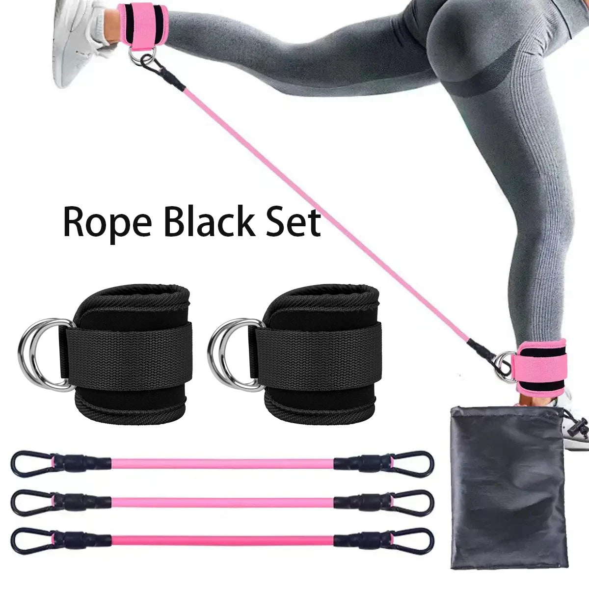 Ankle Strap Resistance Bands Hip Leg Strength Pull Rope Fitness Elastic Training Home