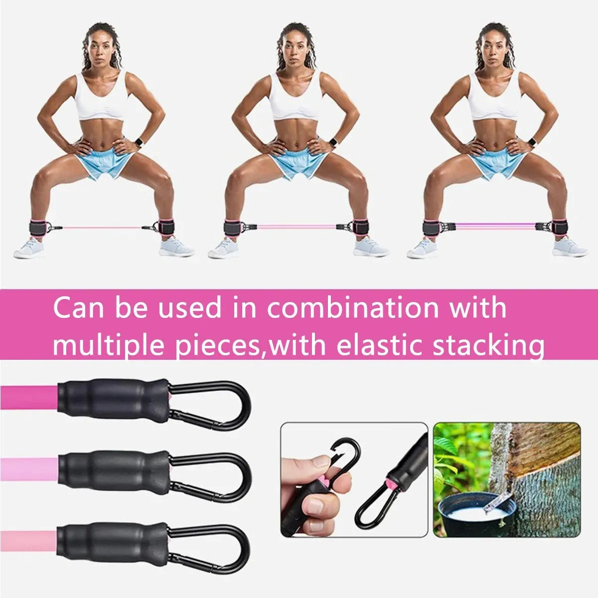 Ankle Strap Resistance Bands Hip Leg Strength Pull Rope Fitness Elastic Training Home