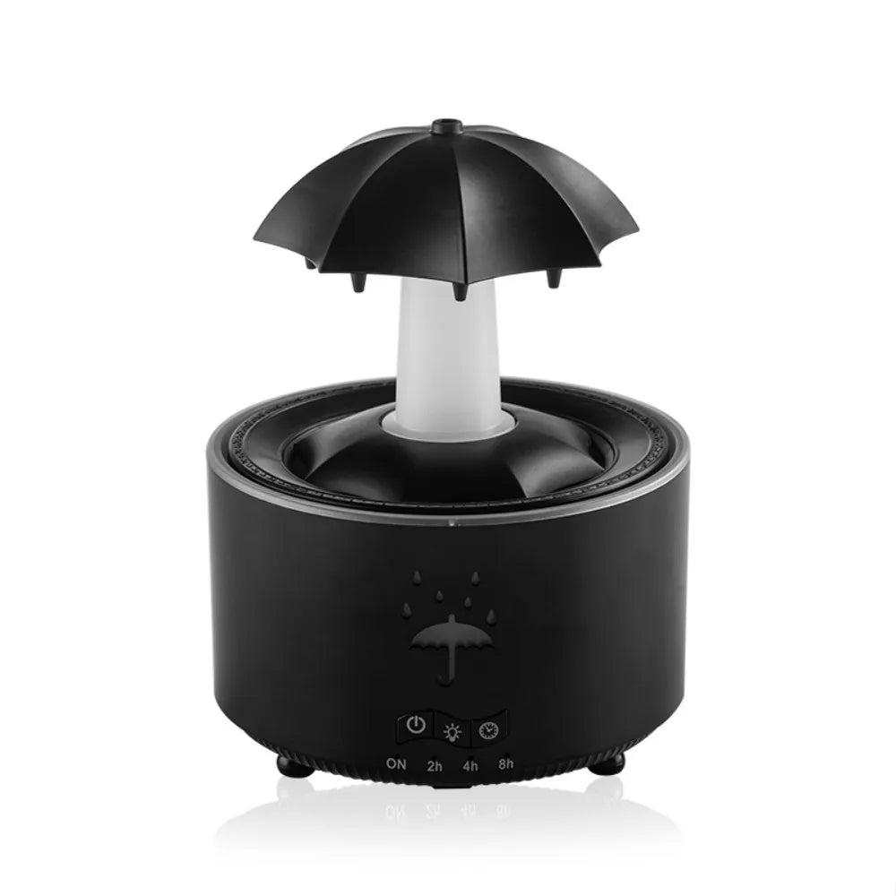 Rotating Umbrella Water Drop Air Humidifier with Colourful Night Lights Mute Spary