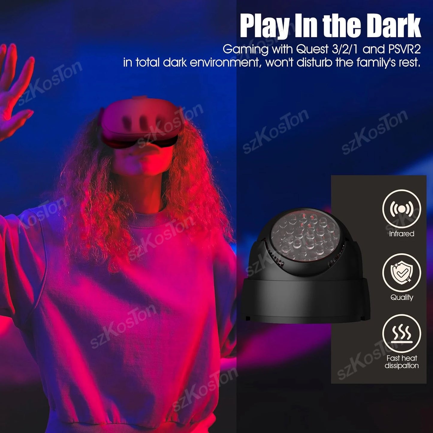 VR IR Illuminator for Meta Quest Enhance Hand Tracking Reduce Drift Infrared Light