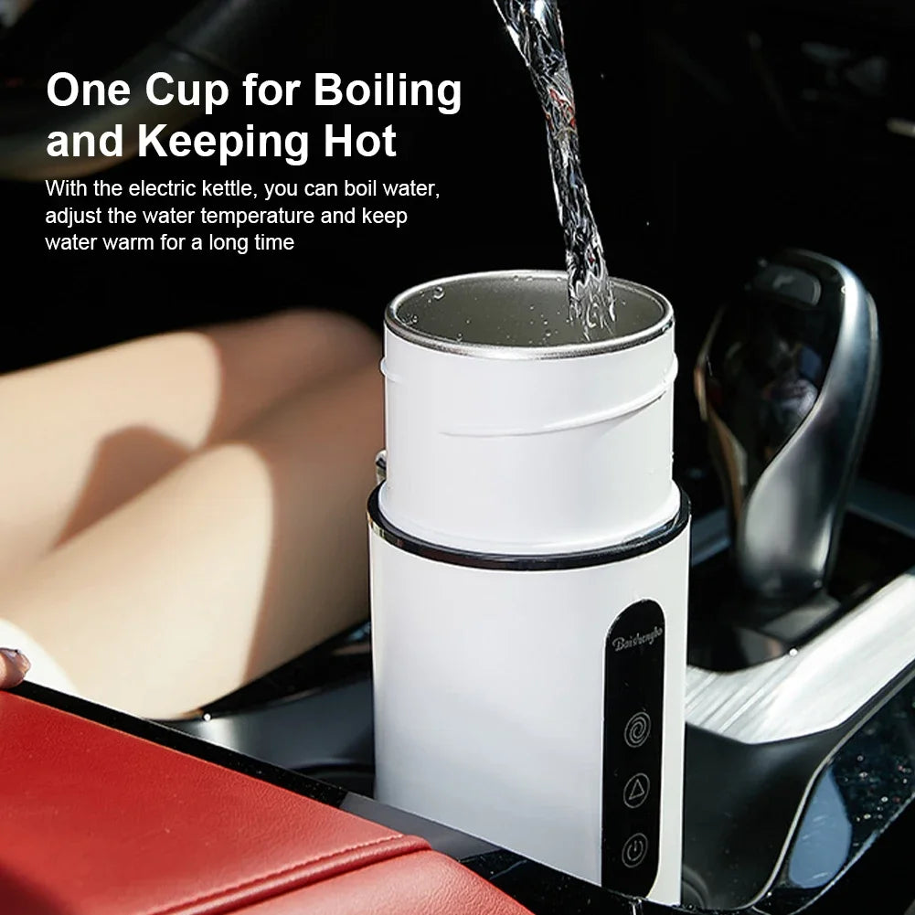 Portable Car Heating Cup Electric Kettle 304 LED Smart Temperature Control Warmer