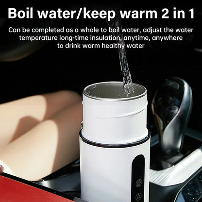 Portable Car Heating Cup Electric Kettle 304 LED Smart Temperature Control Warmer