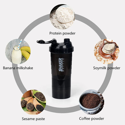 Layers Shaker Protein Bottle Powder Shake Cup Water Bottle Plastic Mixing Cup