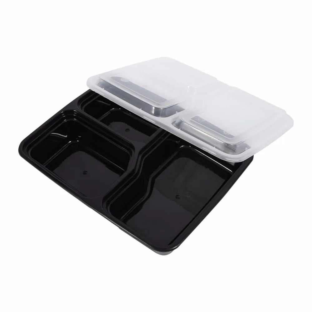 Plastic Reusable Bento Box Meal Storage Food Prep Lunch Box Compartment