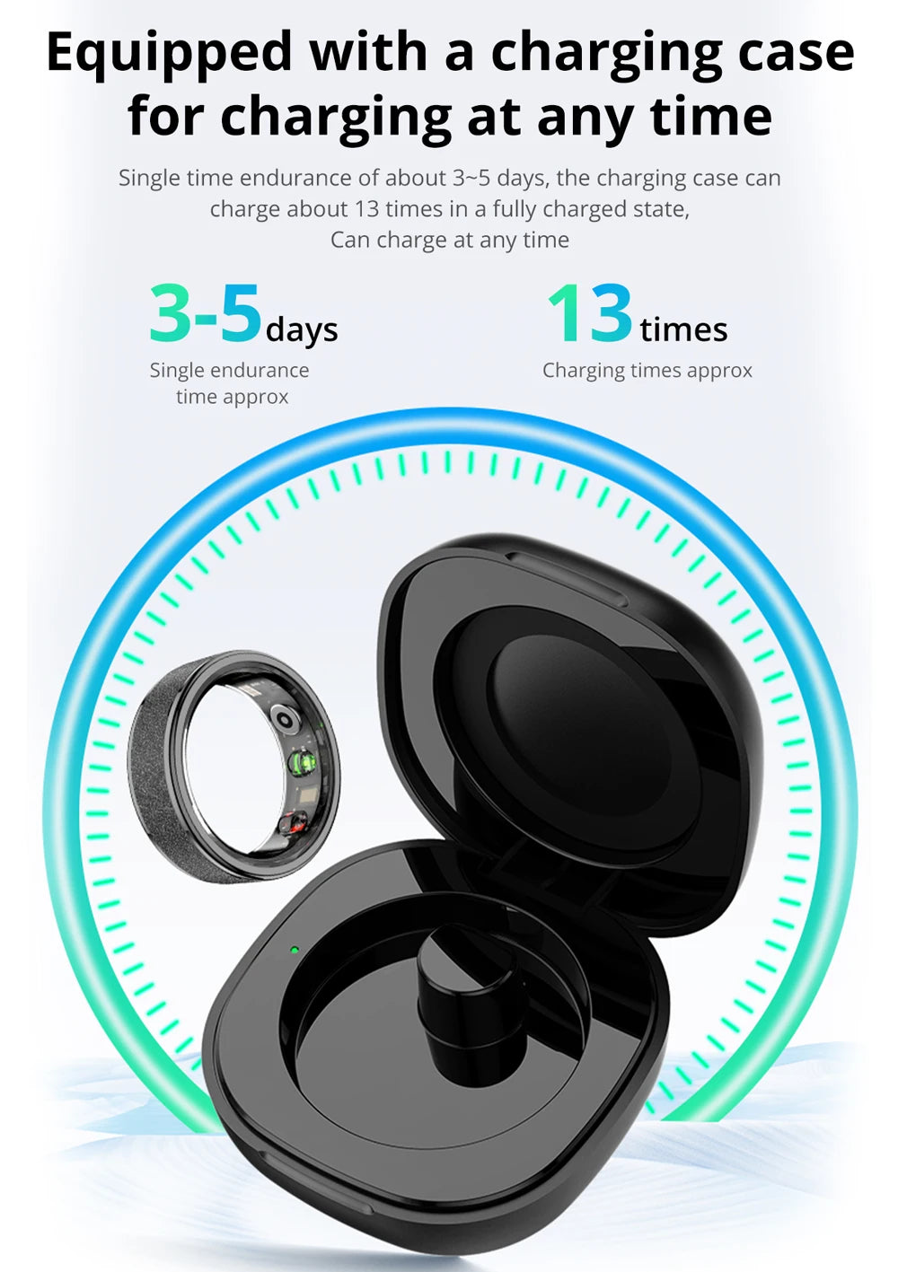 COLMI R10 Smart Ring with Charging Case for Men Women, Health and Sleep Monitor