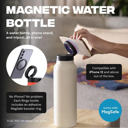 Sport Water Bottle with Magnetic Phone Holder Insulated Water Flask Bottle