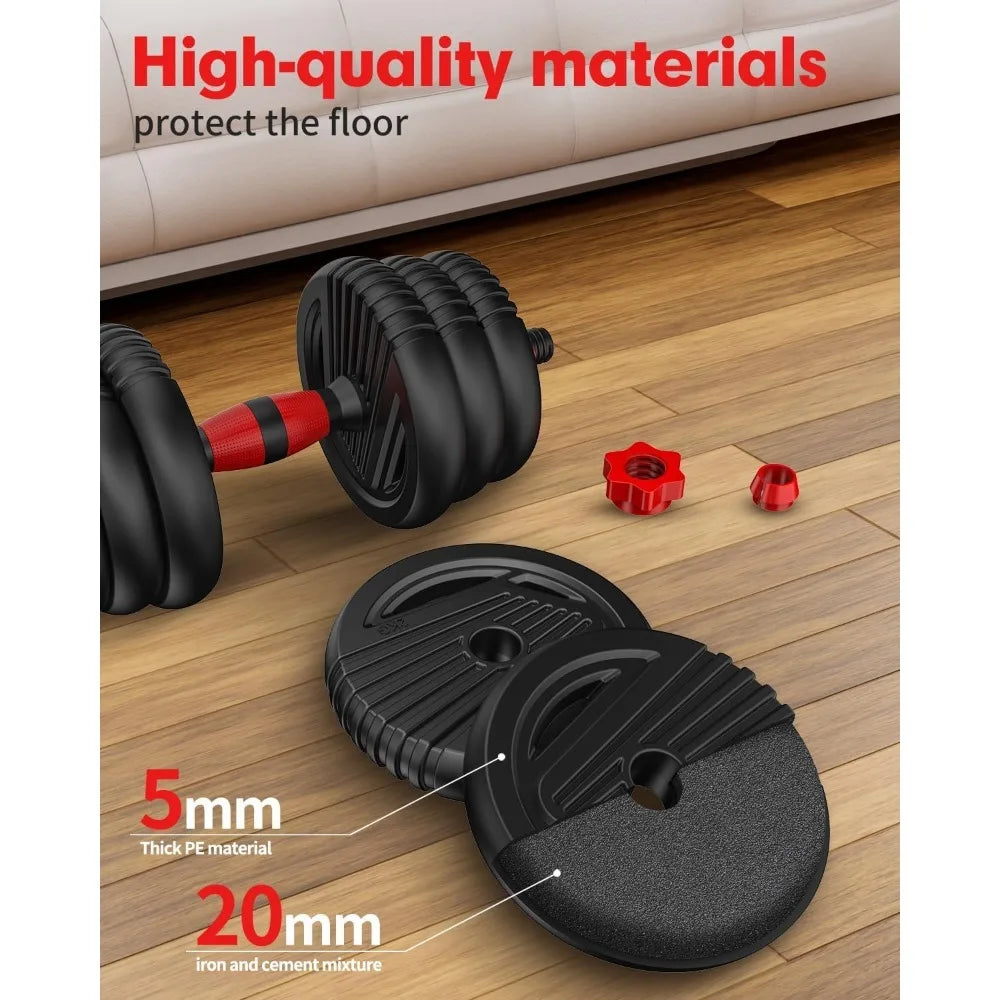 Dumbbells,Free Weight Set with Connector, 4 in1 Dumbbells Set Used as Barbell,