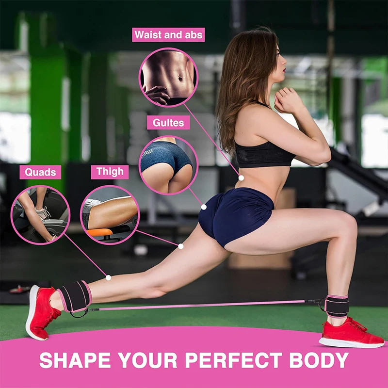 Ankle Strap Resistance Bands Hip Leg Strength Pull Rope Fitness Elastic Training Home