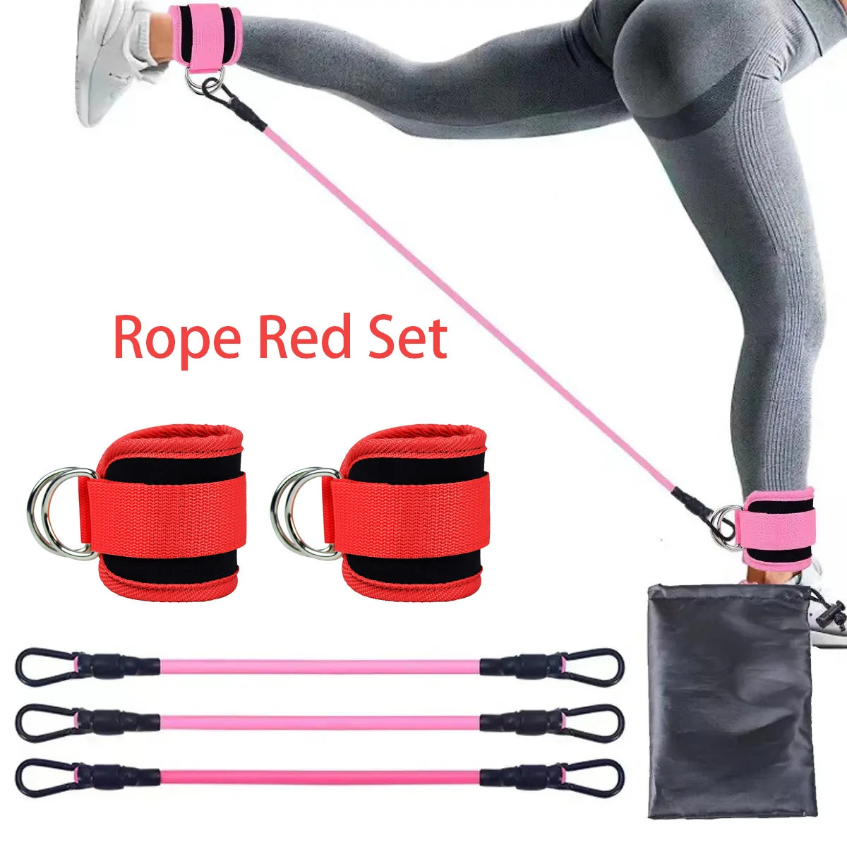 Ankle Strap Resistance Bands Hip Leg Strength Pull Rope Fitness Elastic Training Home