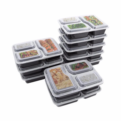 Plastic Reusable Bento Box Meal Storage Food Prep Lunch Box Compartment