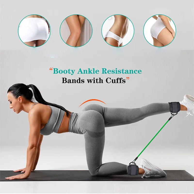 Ankle Strap Resistance Bands Hip Leg Strength Pull Rope Fitness Elastic Training Home