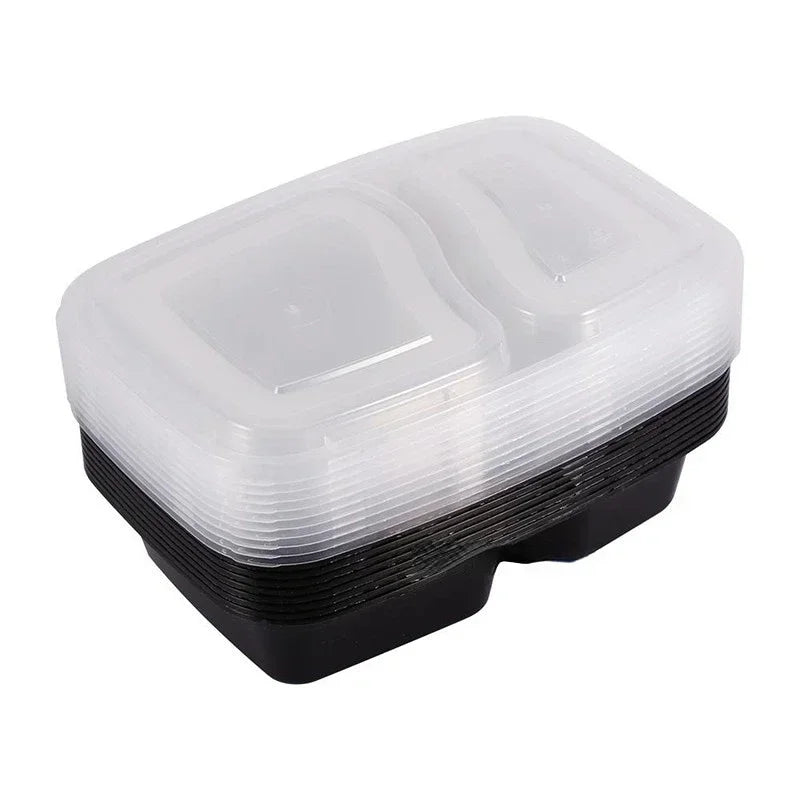 Plastic Reusable Bento Box Meal Storage Food Prep Lunch Box Compartment