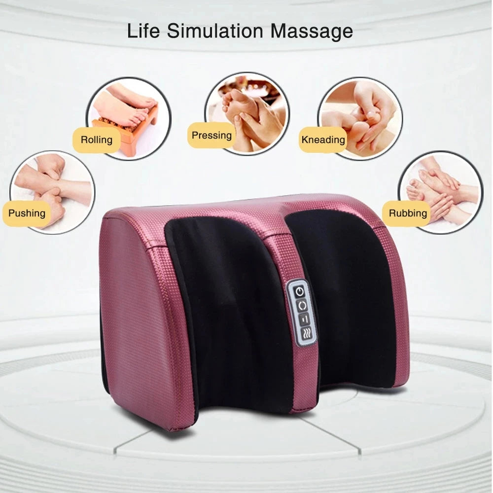 Electric Foot Massager Heating Therapy Hot Compression Shiatsu Kneading Roller