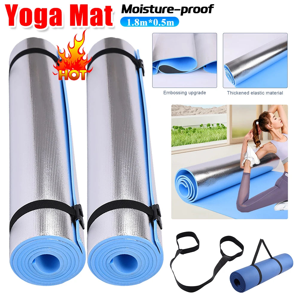 Yoga Mat Anti-skid Sports Fitness EVA 1/0.6CM Thick Fitness Yoga Mat for Exercise