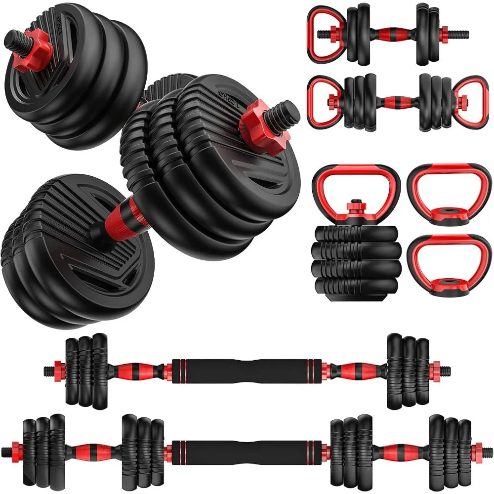 Dumbbells,Free Weight Set with Connector, 4 in1 Dumbbells Set Used as Barbell,