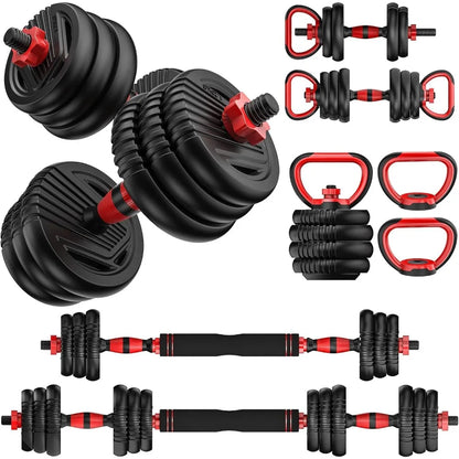 Dumbbells,Free Weight Set with Connector, 4 in1 Dumbbells Set Used as Barbell,