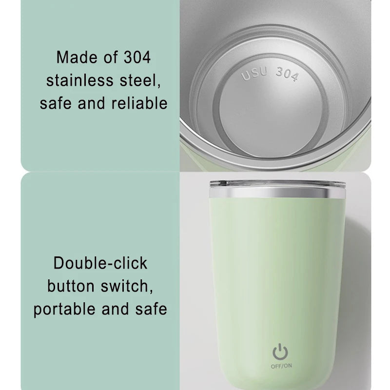 Automatic Self-Stirring Mug 304 Stainless Steel Rechargeable  Magnetic Mug