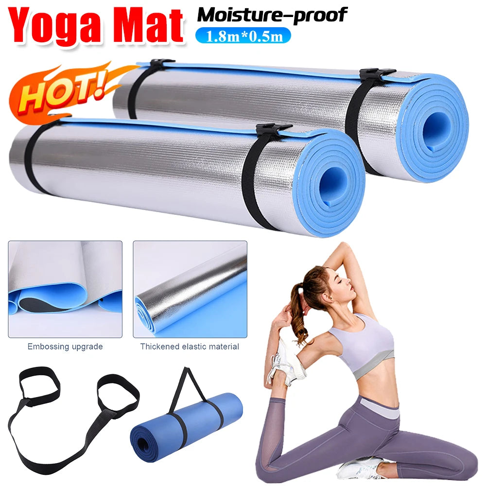 Yoga Mat Anti-skid Sports Fitness EVA 1/0.6CM Thick Fitness Yoga Mat for Exercise