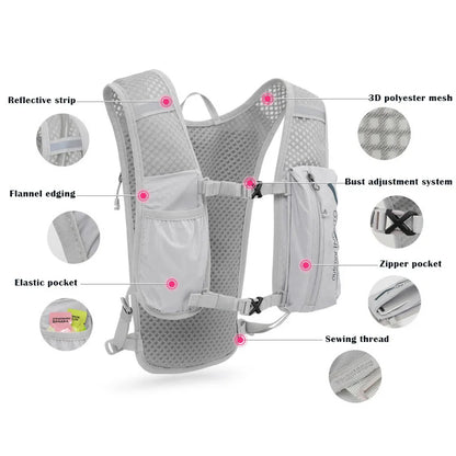 Breathable Hydration Vest Trail Running Backpacks Lightweight Cycling Run Jogging