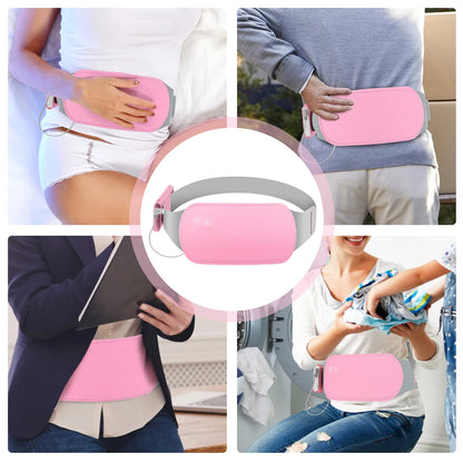 Washable USB Warm Uterus Belt Hot Compress Vibration Waist Abdominal Massager