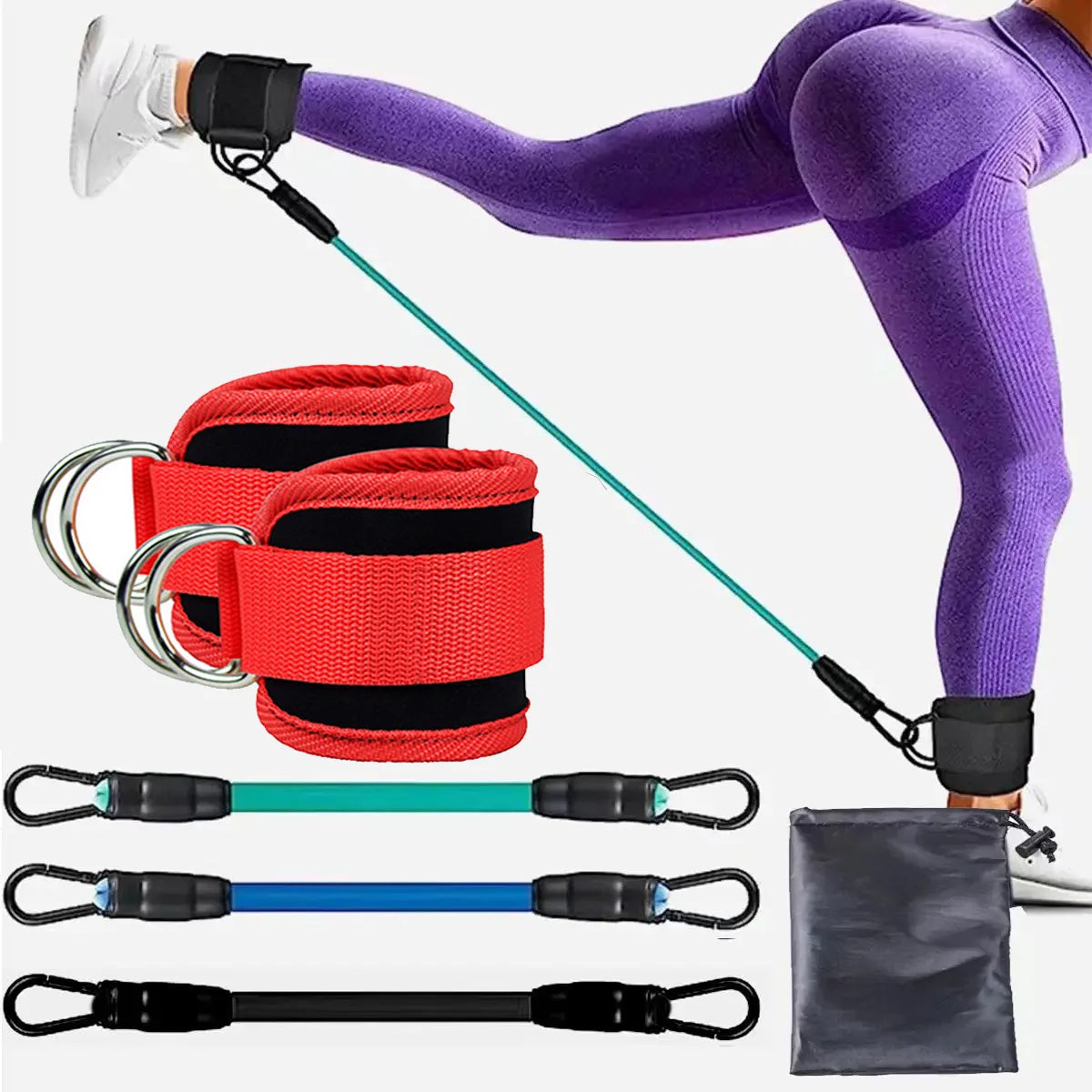 Ankle Strap Resistance Bands Hip Leg Strength Pull Rope Fitness Elastic Training Home