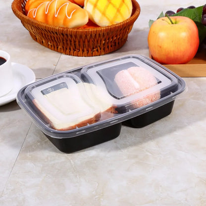 Plastic Reusable Bento Box Meal Storage Food Prep Lunch Box Compartment