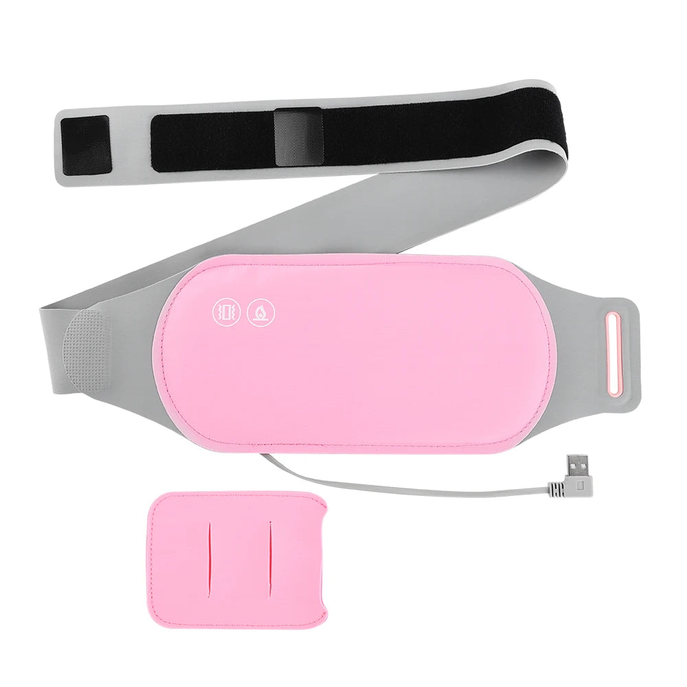 Washable USB Warm Uterus Belt Hot Compress Vibration Waist Abdominal Massager