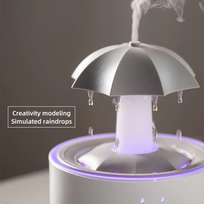 Rotating Umbrella Water Drop Air Humidifier with Colourful Night Lights Mute Spary