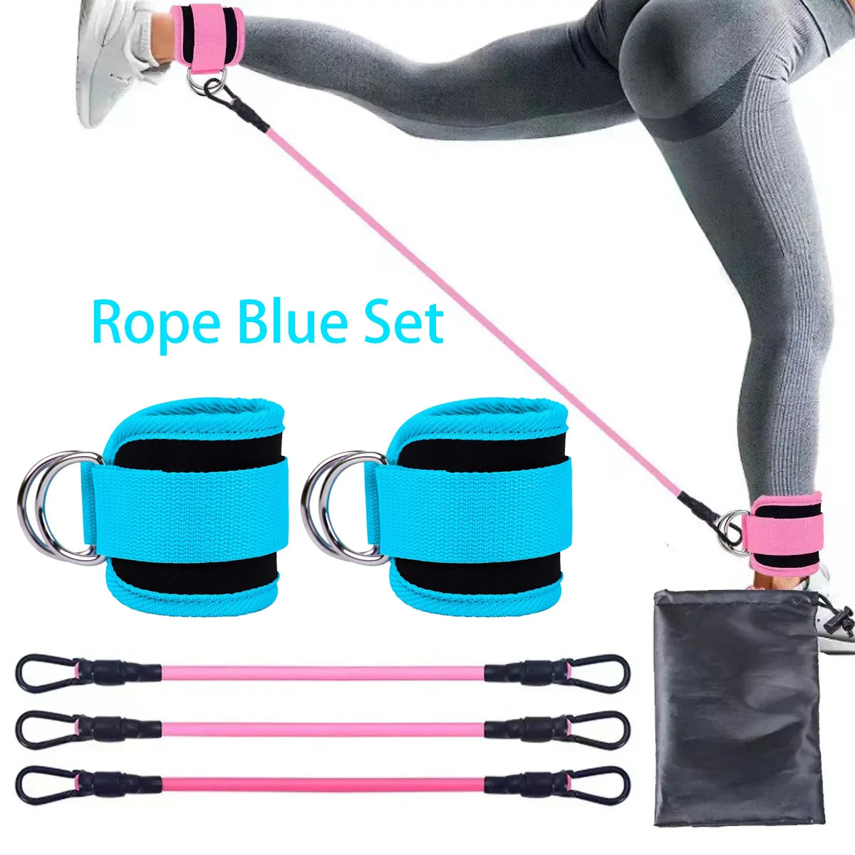 Ankle Strap Resistance Bands Hip Leg Strength Pull Rope Fitness Elastic Training Home