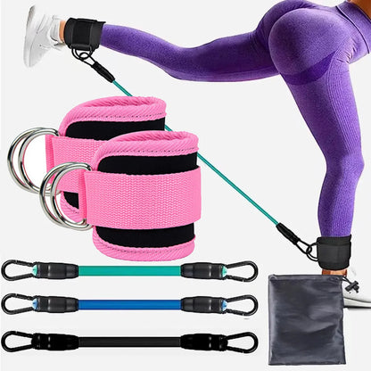 Ankle Strap Resistance Bands Hip Leg Strength Pull Rope Fitness Elastic Training Home