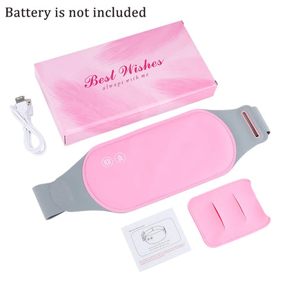 Washable USB Warm Uterus Belt Hot Compress Vibration Waist Abdominal Massager