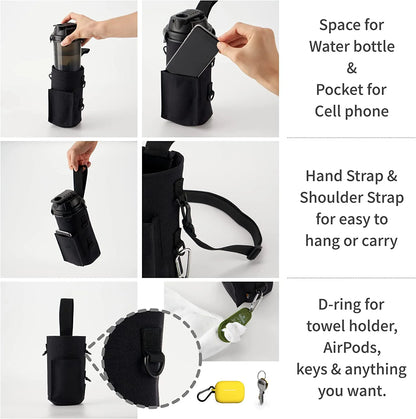 Magnetic Gym Water Bottle Bag Holder, Built-in Magnet for Easy Attachment