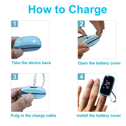 Recharge Finger Pulse Oximeter SpO2 Blood Oxygen Saturation Monitor