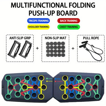 Portable Multifunctional Push-up Board Set With Handles Foldable Fitness Equipment