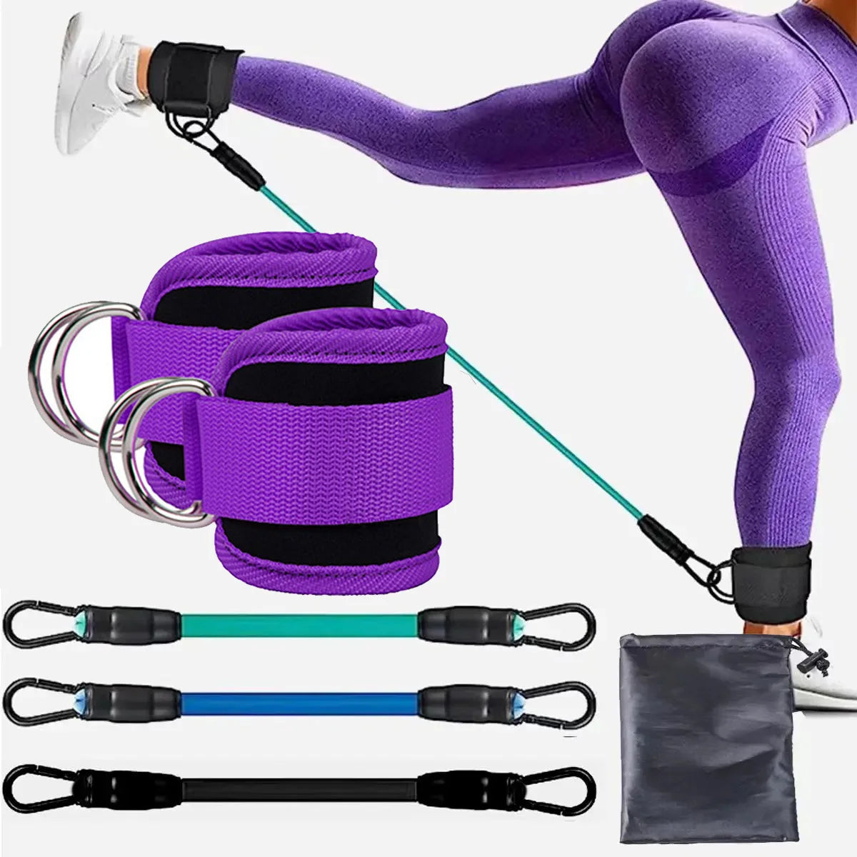 Ankle Strap Resistance Bands Hip Leg Strength Pull Rope Fitness Elastic Training Home