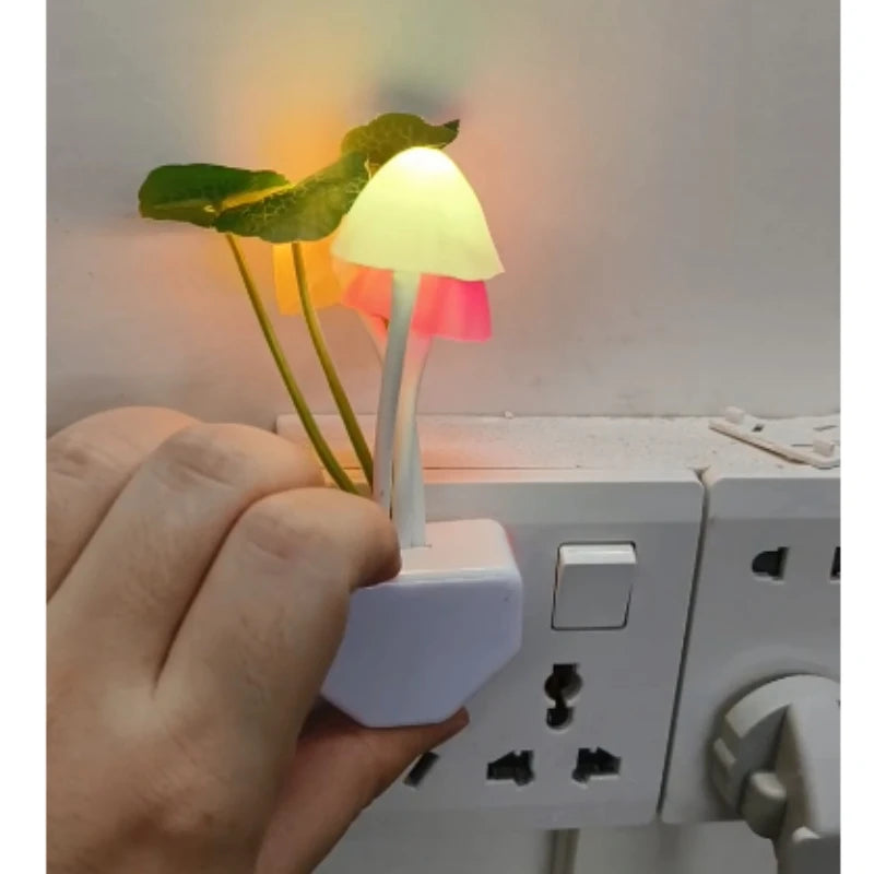 Novelty Mushroom Fungus Night Light EU & US Plug Light Sensor Night Lights