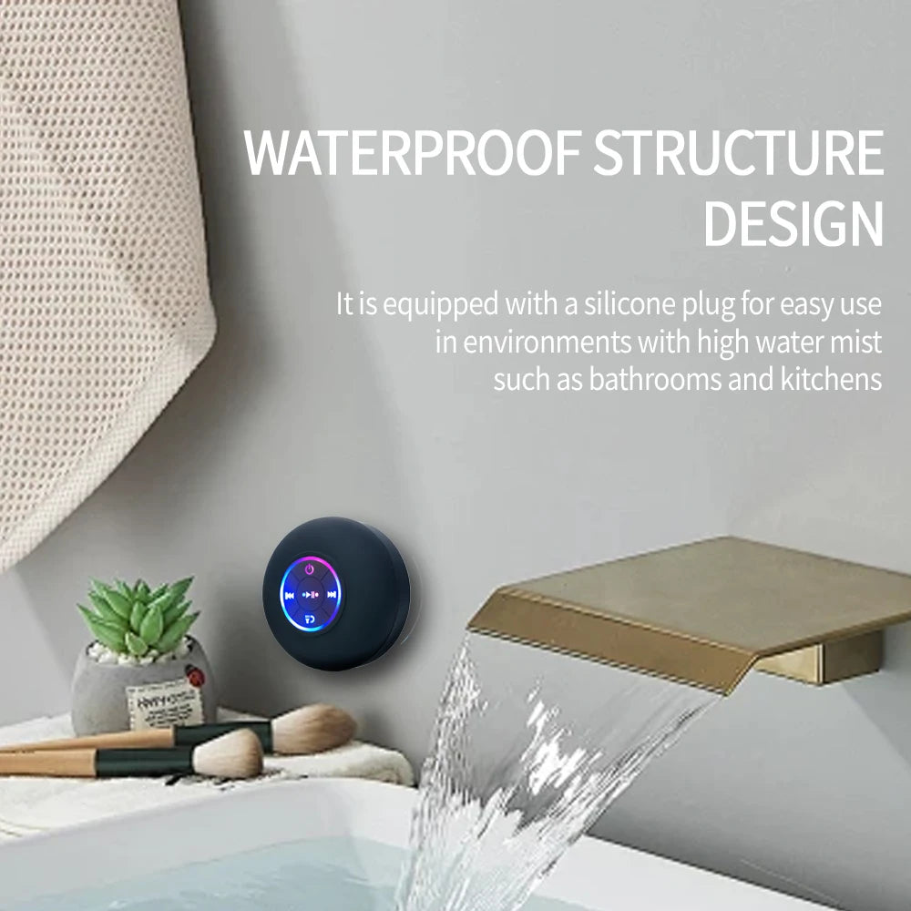 Portable Wireless Bluetooth Speaker LED IPX4 Waterproof Loudspeaker Sound Box