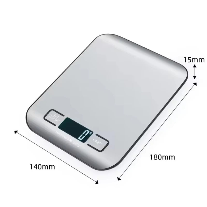 Digital Kitchen Scale LED Display Stainless Steel Panel Electronic Scales Home