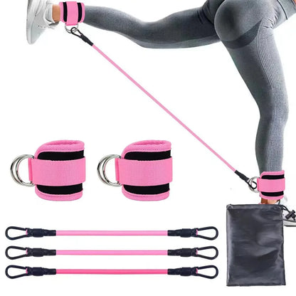 Ankle Strap Resistance Bands Hip Leg Strength Pull Rope Fitness Elastic Training Home