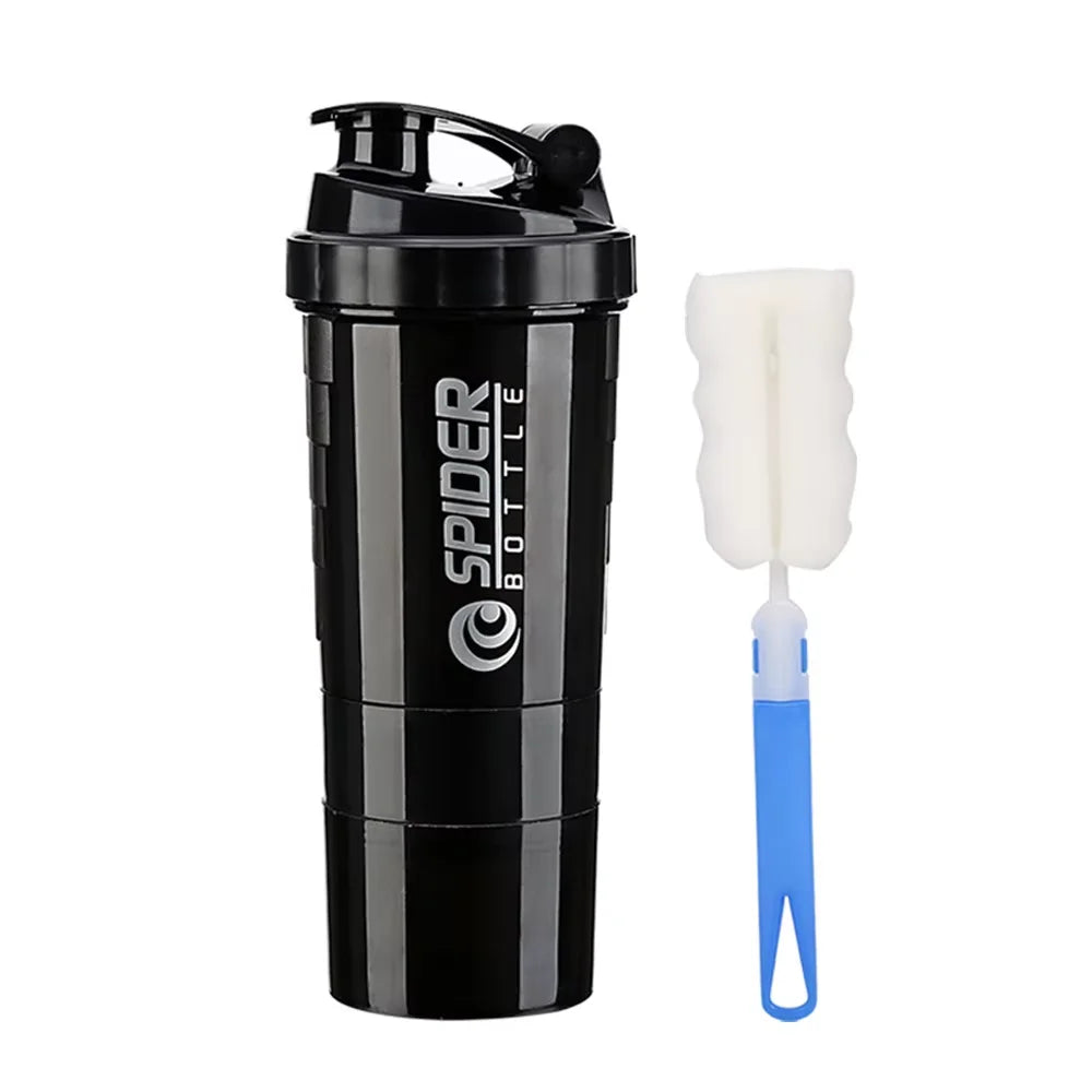 Layers Shaker Protein Bottle Powder Shake Cup Water Bottle Plastic Mixing Cup